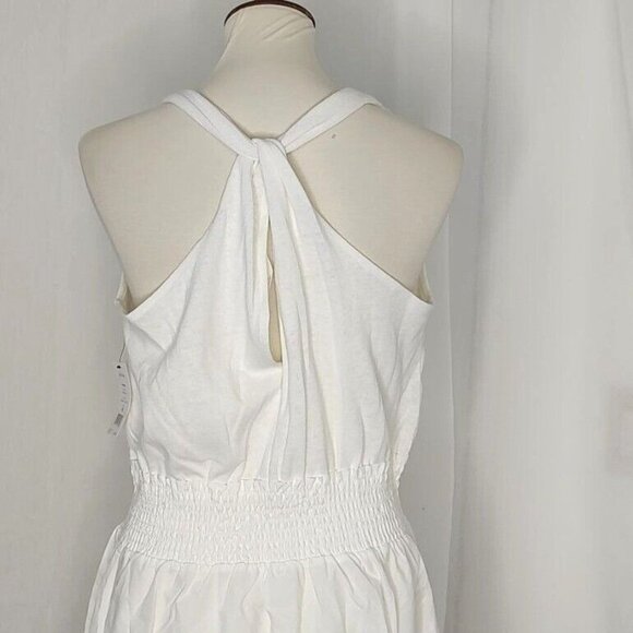 Joie Dress XL White Linen Cotton Kenzie Twist Strap Midi Summer - Picture 11 of 12